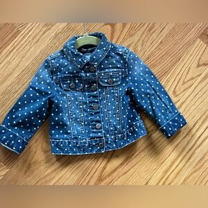 Baby Gap Denim Jacket with Polka Dots Spring Coat Jacket